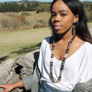 Sage Vovo Necklace wt Bugle beads